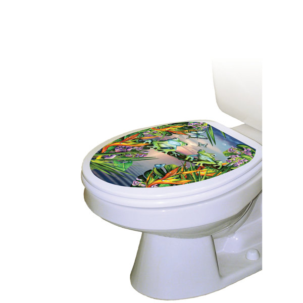 Toilet Tattoos Themes Frogs In The Moonlight Toilet Seat Sticker Decal